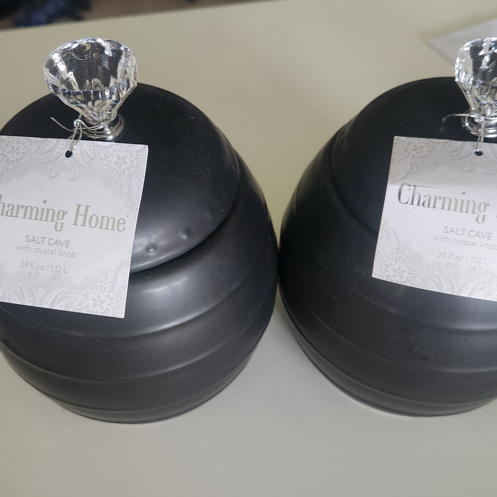 Black Butter Dish with Crystal Knob - Picture 4 of 4
